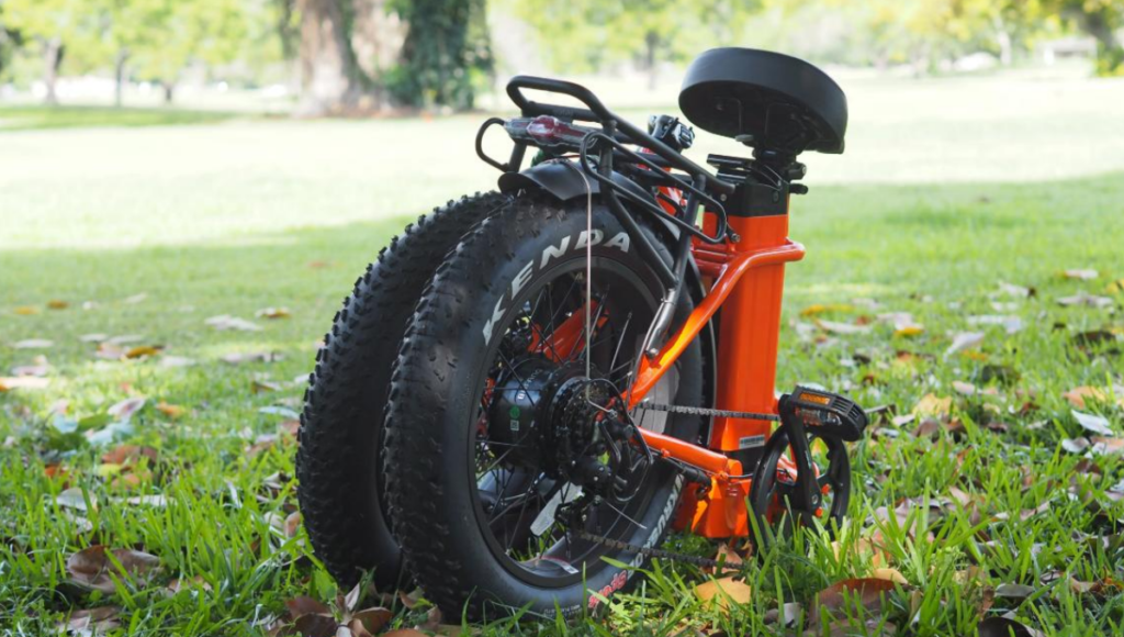 Chinese E-bike sitting on grass