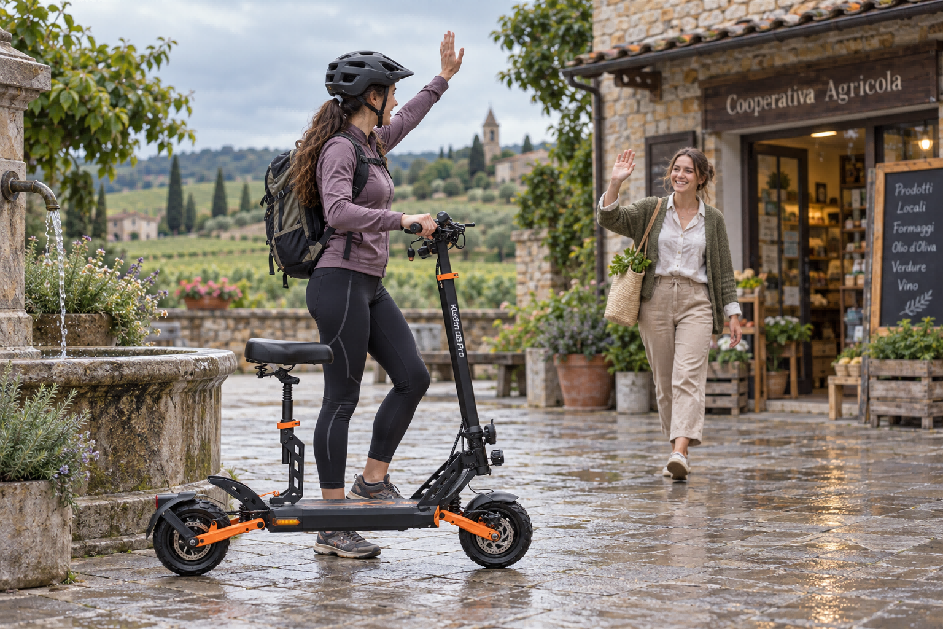 KuKirin G2 Pro ridden on a European city street